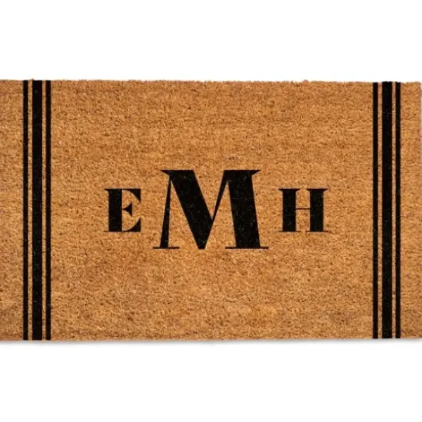 Doormats-Kirkland's Home Orange And Black Western Diamond Doormat Black/Orange/Ivory