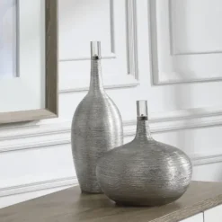 Vases-Kirkland's Home Orange And Brown Ceramic Vases, Set Of 2 Orange/Brown/Tan