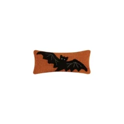 Pillows-Kirkland's Home Orange Hook Knit Bat Halloween Mini Lumbar Pillow Orange/Black