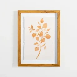 Framed Art-Kirkland's Home Orange Leaves Ii Deckled Framed Art Print Orange/White