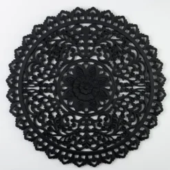 Wall Plaques-Kirkland's Home Ornate Carved Medallion Wall Plaque, 40 In. Black