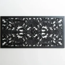 Wall Plaques-Kirkland's Home Ornate Carved Wall Plaque Black
