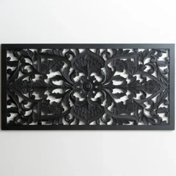 Wall Plaques-Kirkland's Home Ornate Carved Wall Plaque Black