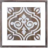 Wall Plaques-Kirkland's Home Ornate Carved Wood Tile Framed Wall Plaque White/Brown