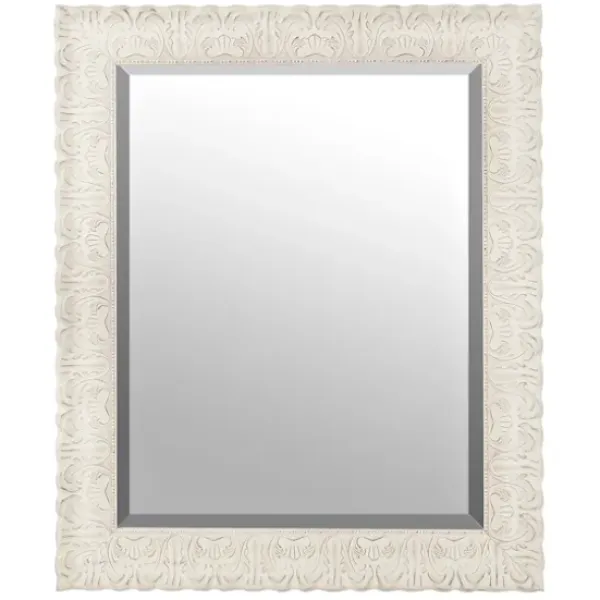 Framed Mirrors-Kirkland's Home Ornate Distressed Cream Mirror, 28.75X34.75 In.