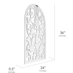 Wall Plaques-Kirkland's Home Ornate Floral Wooden Arch Wall Plaque White