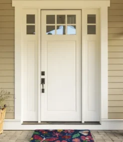 Doormats-Kirkland's Home Ornate Scroll Coir And Rubber Half Circle Doormat Tan/Black