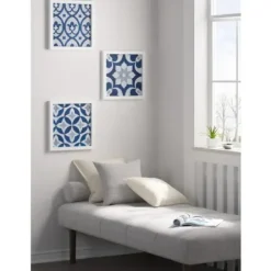 Wall Plaques-Kirkland's Home Ornos Medallion Tiles Wall Plaques, Set Of 3 Blue