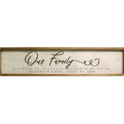Wall Quotes & Signs-Kirkland's Home Our Family Framed Wooden Wall Plaque White/Black/Brown