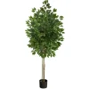 Trees & Topiaries-Kirkland's Home Outdoor Bright Green Ficus Tree, 64 In.