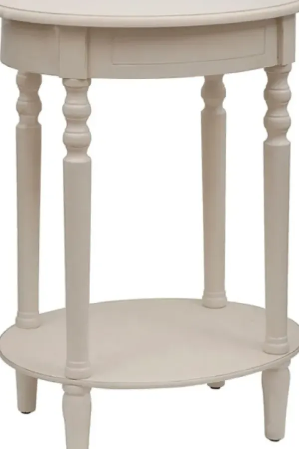 Accent & End Tables-Kirkland's Home Oval Antique Accent Table White