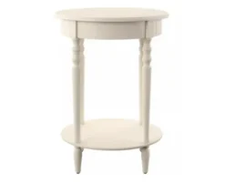 Accent & End Tables-Kirkland's Home Oval Antique Accent Table White