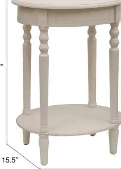 Accent & End Tables-Kirkland's Home Oval Antique Accent Table White