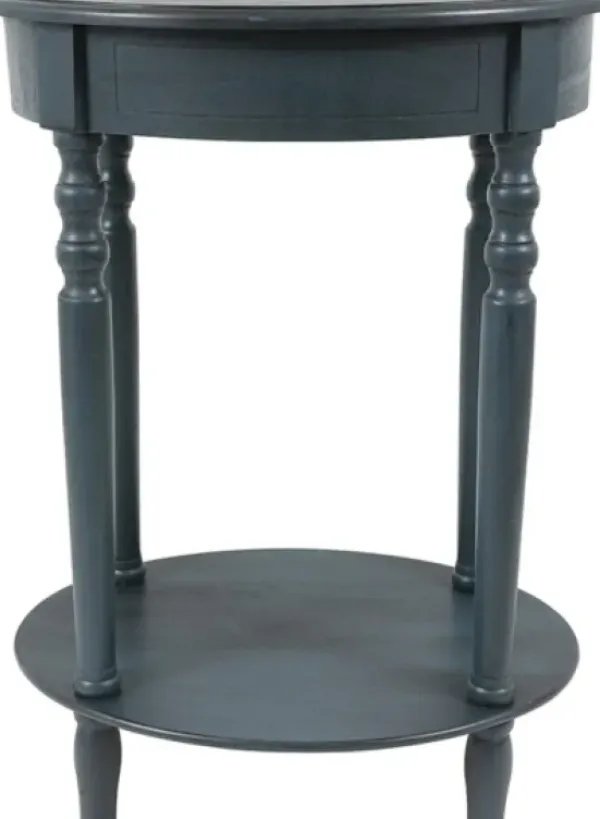 Accent & End Tables-Kirkland's Home Oval Antique Navy Accent Table Blue