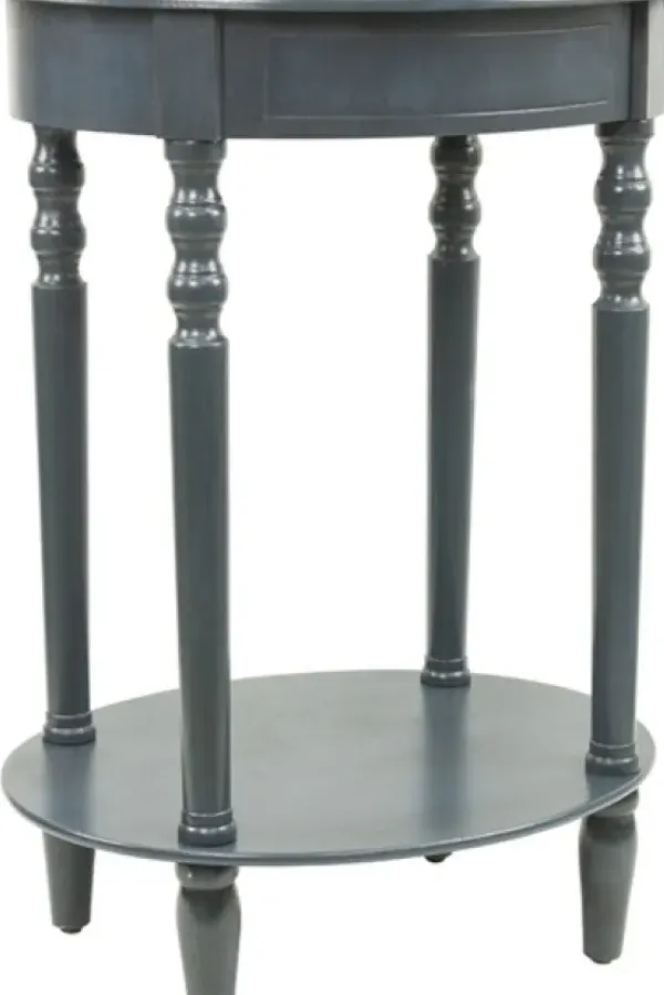 Accent & End Tables-Kirkland's Home Oval Antique Navy Accent Table Blue