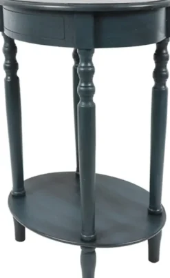 Accent & End Tables-Kirkland's Home Oval Antique Navy Accent Table Blue
