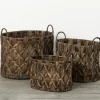 Baskets & Boxes-Kirkland's Home Oval Dark Woven Baskets, Set Of 3 Brown