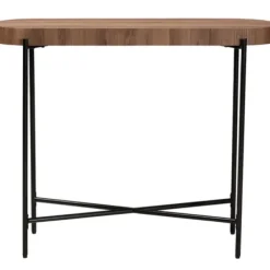 Console Tables-Kirkland's Home Oval Light Wood X Base Console Table Brown