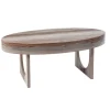 Coffee Tables-Kirkland's Home Oval Marbled Wood Coffee Table Brown
