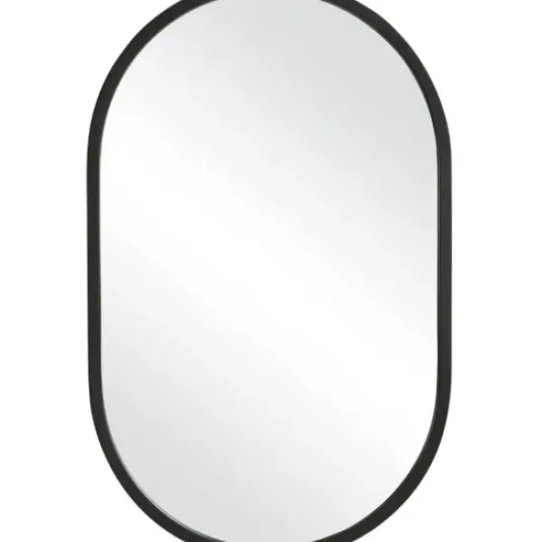 Framed Mirrors-Kirkland's Home Oval Matte Black Frame Mirror