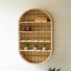 Shelves-Kirkland's Home Oval Rattan Wall Shelf