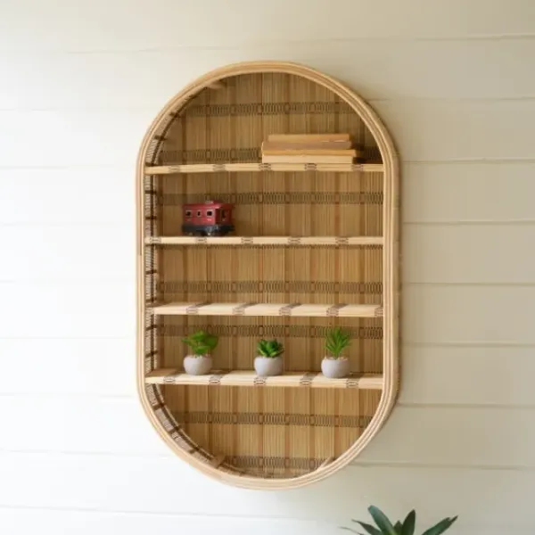 Shelves-Kirkland's Home Oval Rattan Wall Shelf