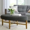 Benches & Ottomans-Kirkland's Home Oval Upholstered Welt Edge Ottoman Gray