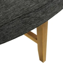 Benches & Ottomans-Kirkland's Home Oval Upholstered Welt Edge Ottoman Gray