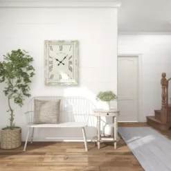 Accent & End Tables-Kirkland's Home Oval Washed Pine Wood Side Table White