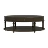 Coffee Tables-Kirkland's Home Oval Wood 2-Tier Coffee Table Brown