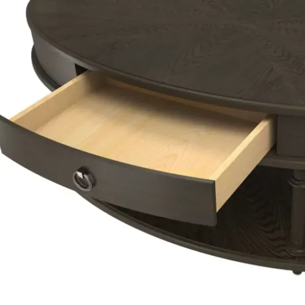 Coffee Tables-Kirkland's Home Oval Wood 2-Tier Coffee Table Brown