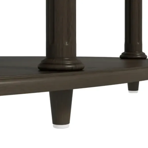 Coffee Tables-Kirkland's Home Oval Wood 2-Tier Coffee Table Brown