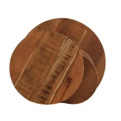 Accent & End Tables-Kirkland's Home Overlapping Acacia Wood Side Table Brown