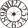 Clocks-Kirkland's Home Oversized Bronze Metal Cut-Out Wall Clock