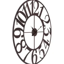Clocks-Kirkland's Home Oversized Bronze Metal Cut-Out Wall Clock