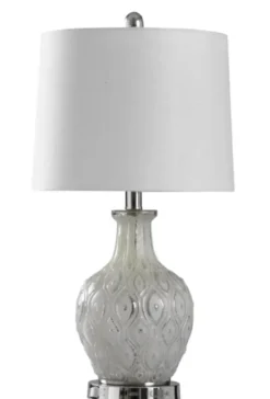 Table Lamps-Kirkland's Home Painted Mercury Glass Table Lamp White/Silver