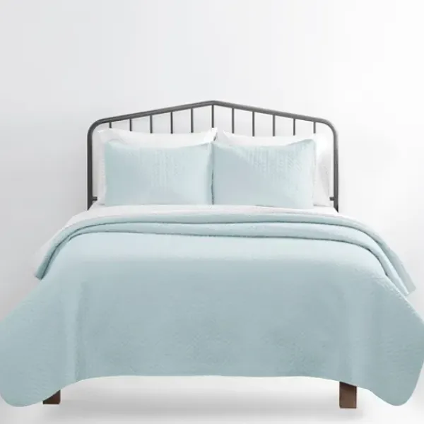 Bedspreads & Coverlets-Kirkland's Home Pale Herring 3-Pc. Queen Quilted Coverlet Set Blue