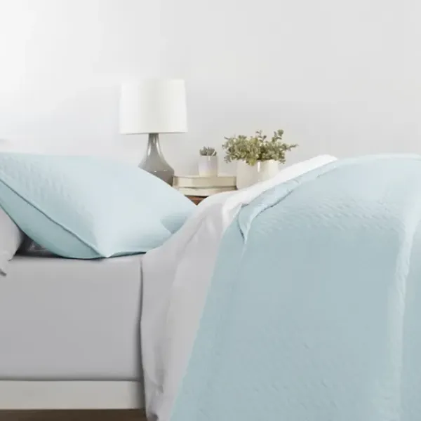 Bedspreads & Coverlets-Kirkland's Home Pale Herring 3-Pc. Queen Quilted Coverlet Set Blue