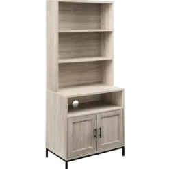Bookshelves-Kirkland's Home Pale Wooden Willow Storage Bookcase