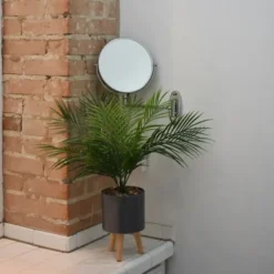Arrangements & Greenery-Kirkland's Home Palm Arrangement In Gray Footed Pot Green/Gray