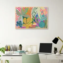 Framed Art-Kirkland's Home Palm Heavan Framed Canvas Art Print Multi
