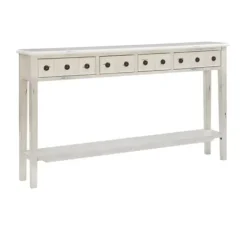 Console Tables-Kirkland's Home Paloma Cream 4-Drawer Console Table Ivory