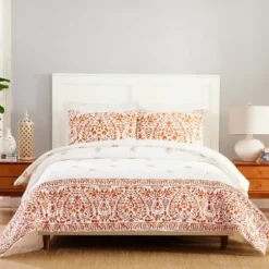 Comforters-Kirkland's Home Paloma King 3-Pc. Comforter Set Orange