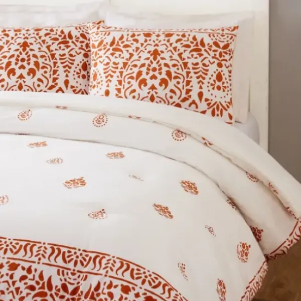 Comforters-Kirkland's Home Paloma King 3-Pc. Comforter Set Orange