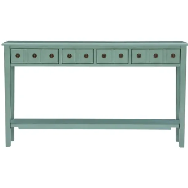 Console Tables-Kirkland's Home Paloma Teal 4-Drawer Console Table Green