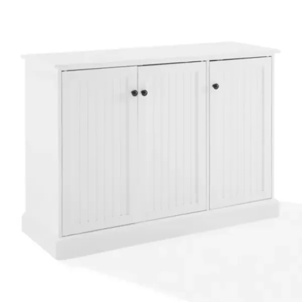 Cabinets & Sideboards-Kirkland's Home Paneled 3-Door Sideboard Cabinet White