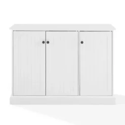 Cabinets & Sideboards-Kirkland's Home Paneled 3-Door Sideboard Cabinet White