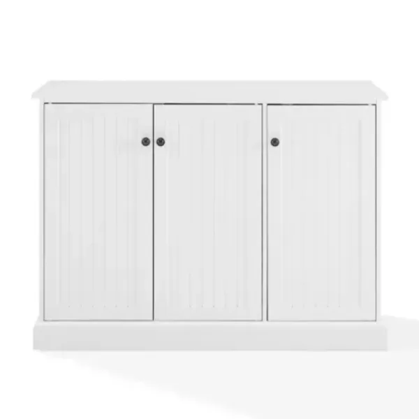 Cabinets & Sideboards-Kirkland's Home Paneled 3-Door Sideboard Cabinet White