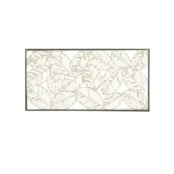 Wall Plaques-Kirkland's Home Paper Cloaked Leaves Metal Plaque White