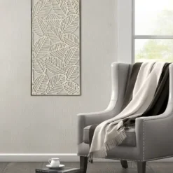 Wall Plaques-Kirkland's Home Paper Cloaked Leaves Metal Plaque White